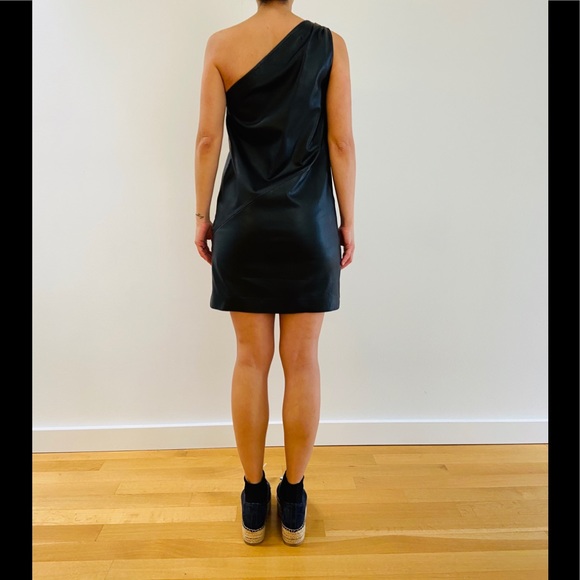 Gat  Rimon Asymmetrical Leather Dress - Picture 2 of 4
